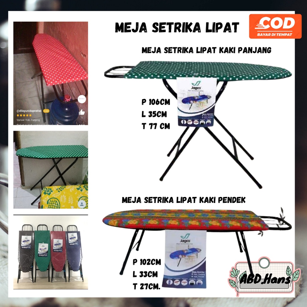 (ABD) Meja Papan Setrika berdiri duduk lesehan lipat gosokan / tempat rak meja setrika furniture ibu