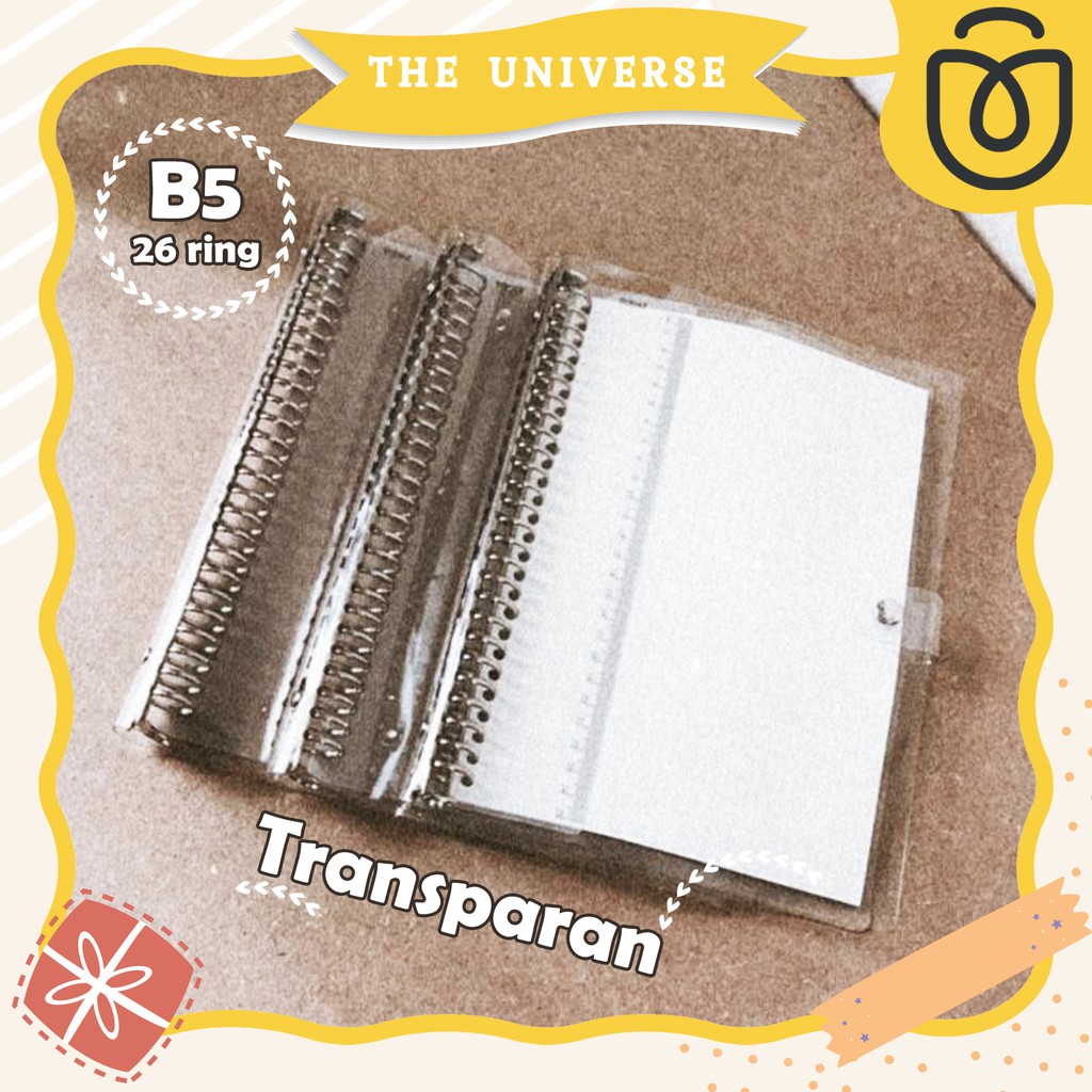 [THE UNIVERSE] Buku Binder B5 26 Ring Transparan Aesthetic Binder - ST006