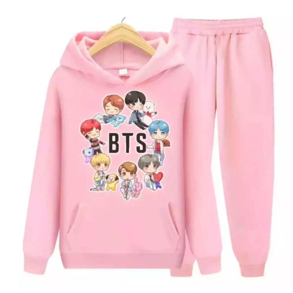 PROMO SETELAN HOODIE ANAK PEREMPUAN HOODIE ANAK SETELAN SWEATER HOODIE JOGGER TERBARU HOODIR BTS