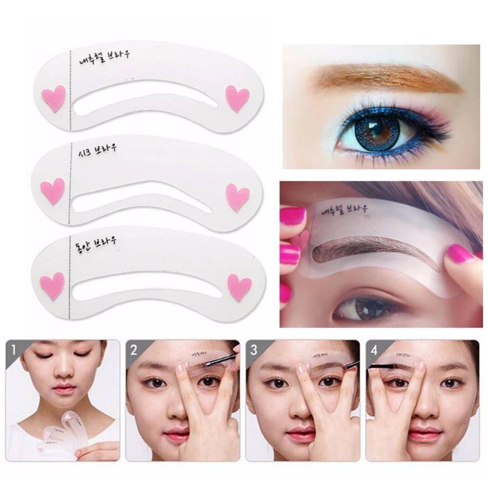 CETAKAN ALIS isi 3 pcs // 3in1 Eyebrow Template | Pencetak Alis Mini Brow Class | Cetak Alis Wanita