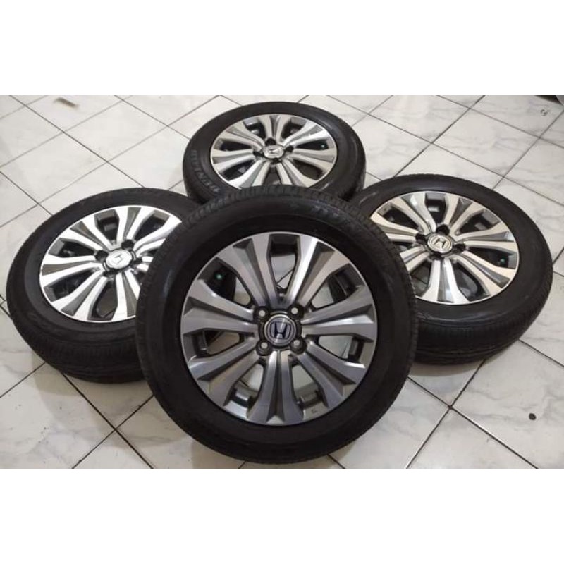 Velg Variasi Pelek  Mobil Second OEM Copotan Honda Freed Ring 15 Pcd 4x100 + Ban Dunlop 185 65 R15 B