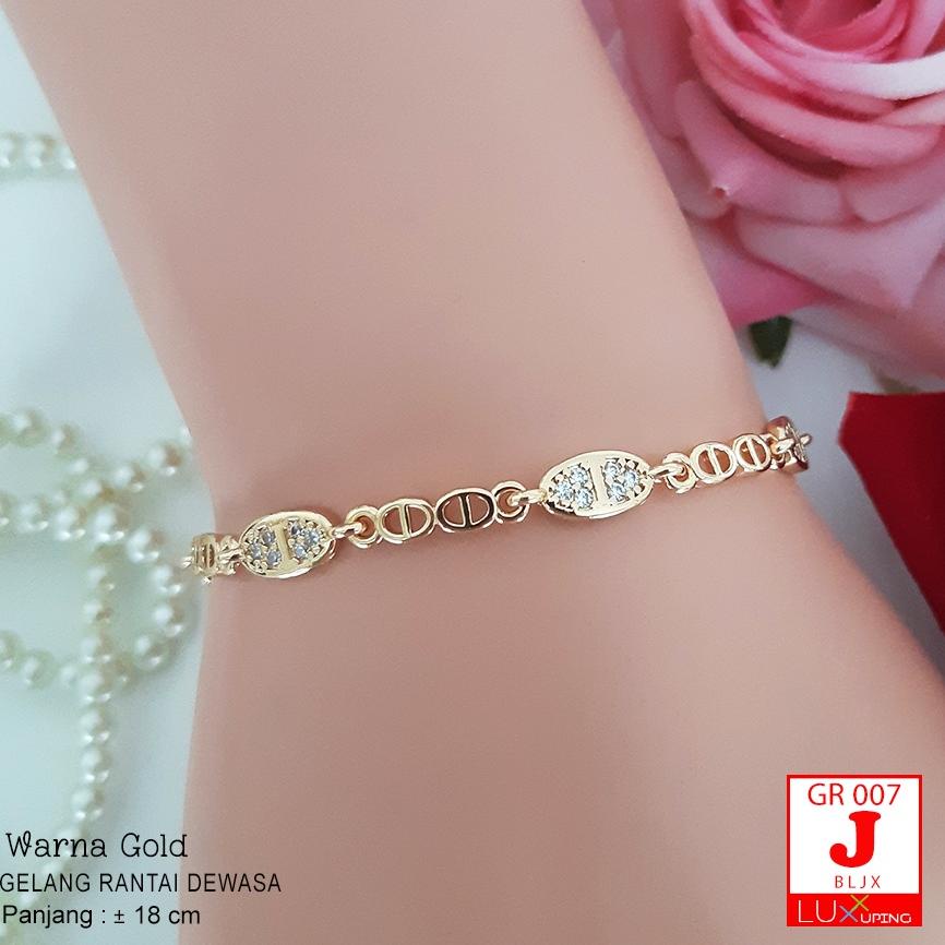 ARG.26Au22ĸ ‣ GR 007 Gelang Wanita Dewasa Perhiasan Wanita Lapis Emas Imitasi Gelang Tangan wanita A