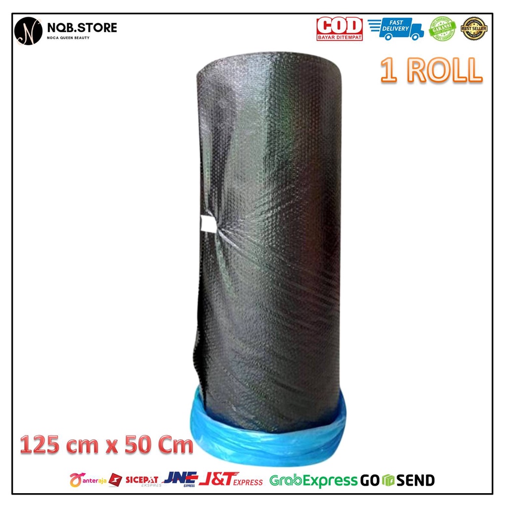 

NQB - Bubble Wrap Pack FULL 1 ROLL TEBAL Satu Bal Buble Warp Packing 125cm x 50cm 2,4 Kg - HITAM