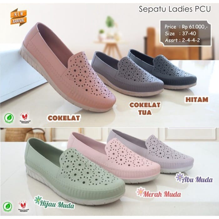 gos ATT SLN 495 SLP 04 &amp; NEW ERA LB 12001 SEPATU KARET SLIP ON WANITA Sepatu Cewek Anti Air Empuk Tidak Lecet Ringan