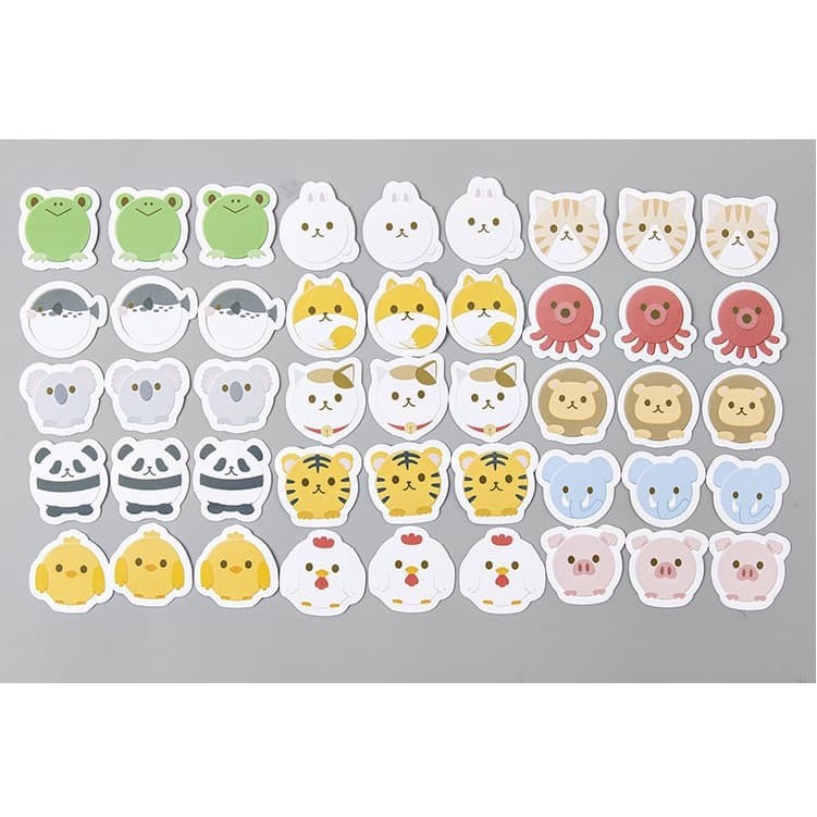 Label Sticker - Animal Face (45pcs)
