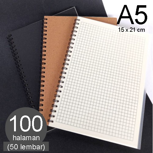 

KraftNote Spiral – Buku Catatan A5 / A6 | 50 Lembar | Kertas Polos / Garis / Titik / Kotak Notebook kraft Paper