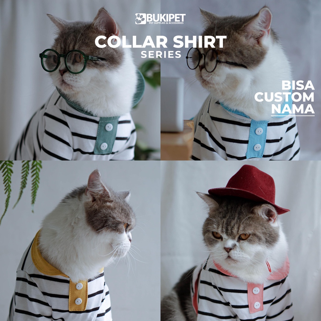 baju kucing baju anjing baju kelinci baju monyet lucu murah - Collar Shirt