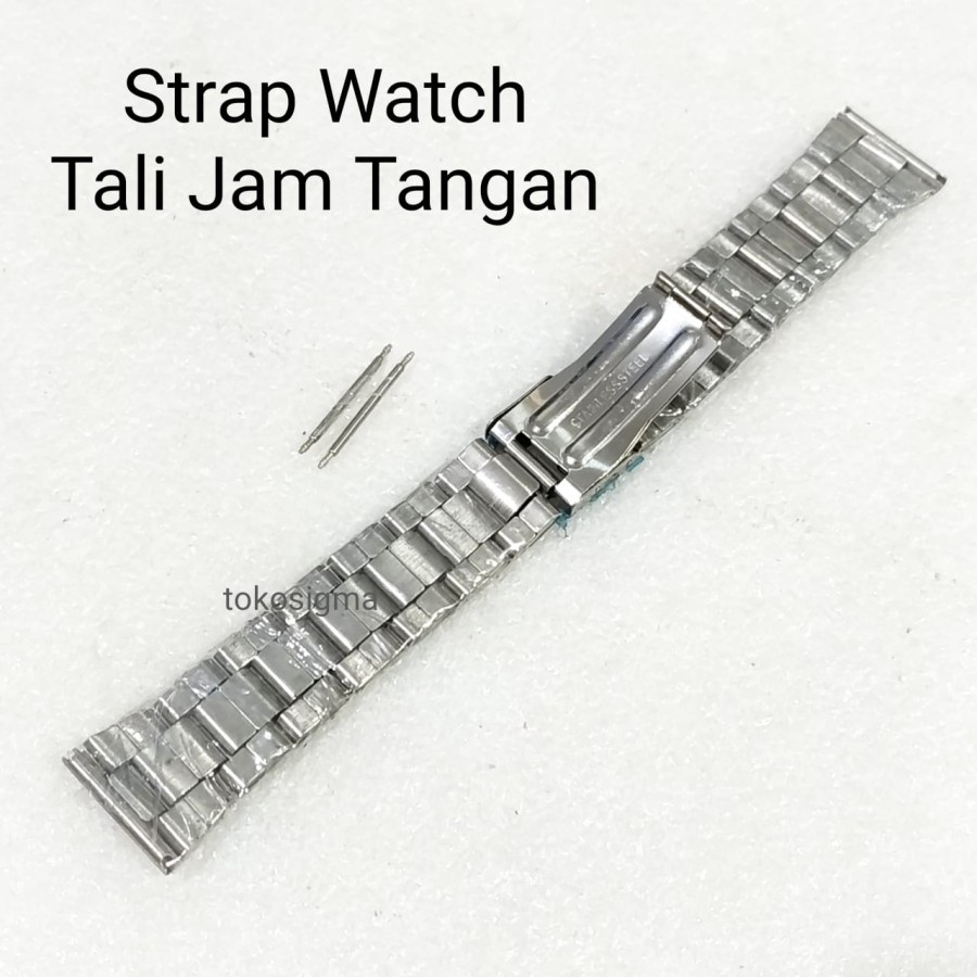 Strap Metal Besi Clasp Watch Band Stainless Tali Rantai Jam Tangan S3