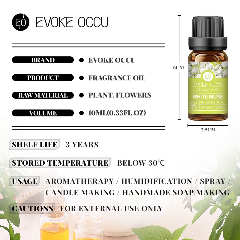 Evoke Occu - 10ml Fragrance Oil Minyak Aroma Terapi Diffuser Humidifier Natural Relax Fresh Candle Soap Bath Aromatherapy