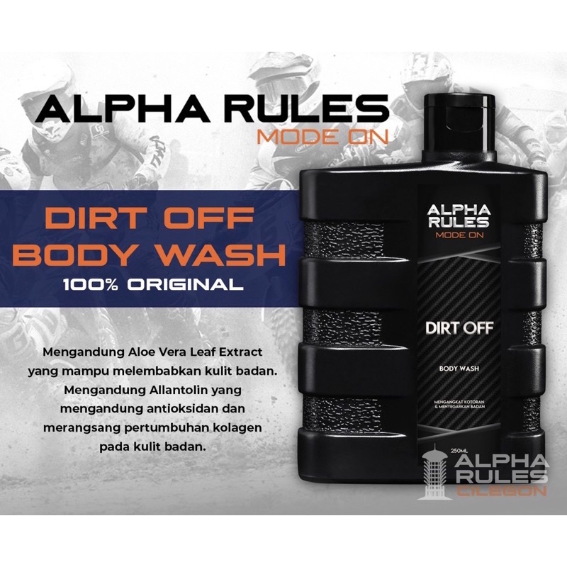 Alpha Rules Dirt Off Sabun Mandi Cair Perawatan Tubuh Pria Body Wash Original