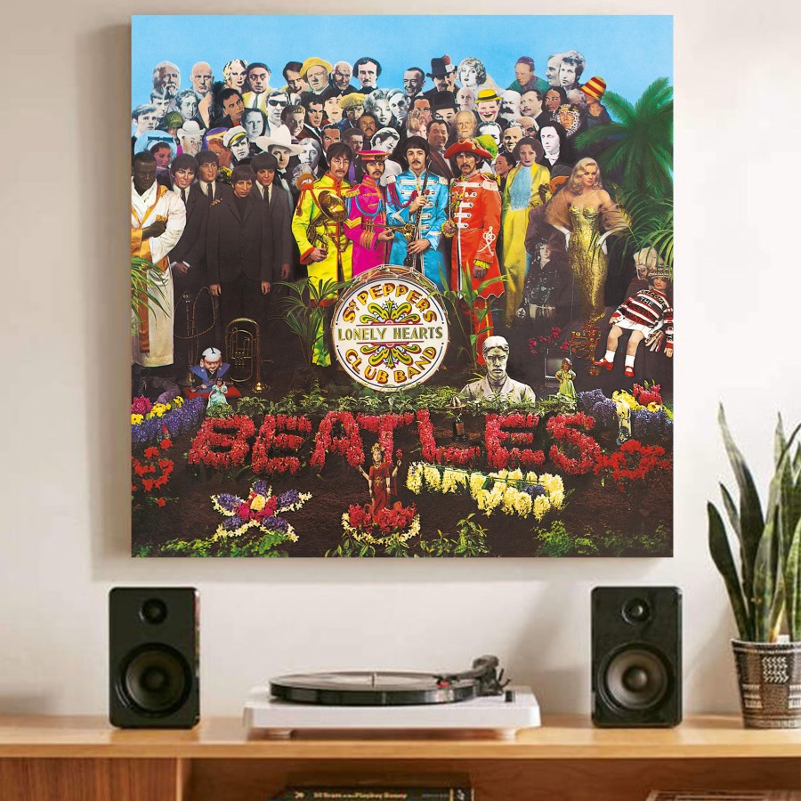 "The Beatles, Sgt Pepper" Poster Kayu (25x25)