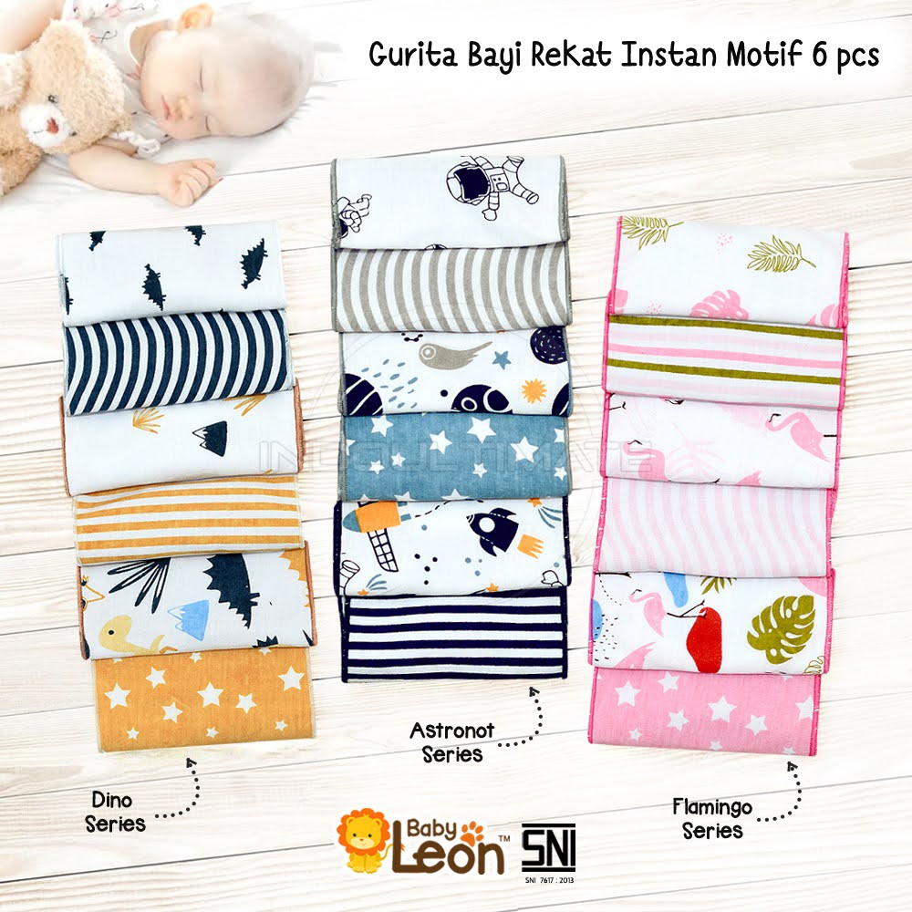 Gurita Instan isi 6 BABY LEON Motif Grito Rekat Bayi Gurita Bayi Rekat Baru Lahir GR-216