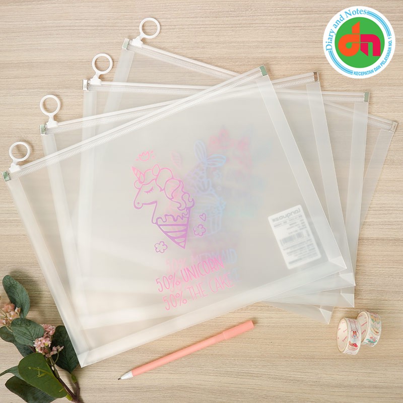 

File Folder Secret Half Zipper File Folder A4 Anti Basah dan Debu