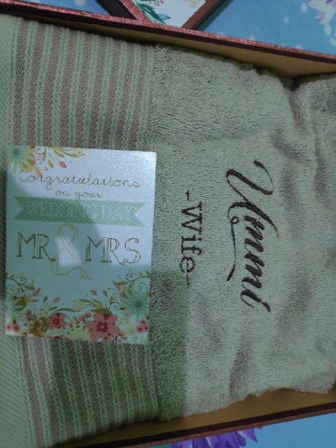 Hampers Handuk Bordir Terry Palmer 70x135 Cm Couple Wedding Seserahan Hadiah Gift Mahar Pernikahan