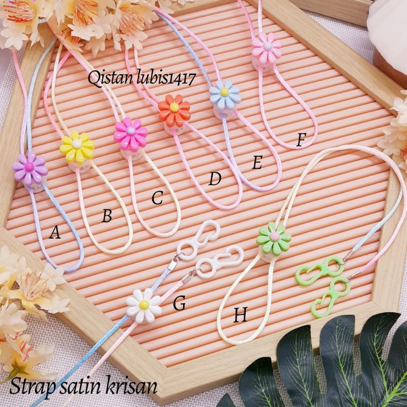 Strap Krisan Satin|Strap Bandul Manik Krisan