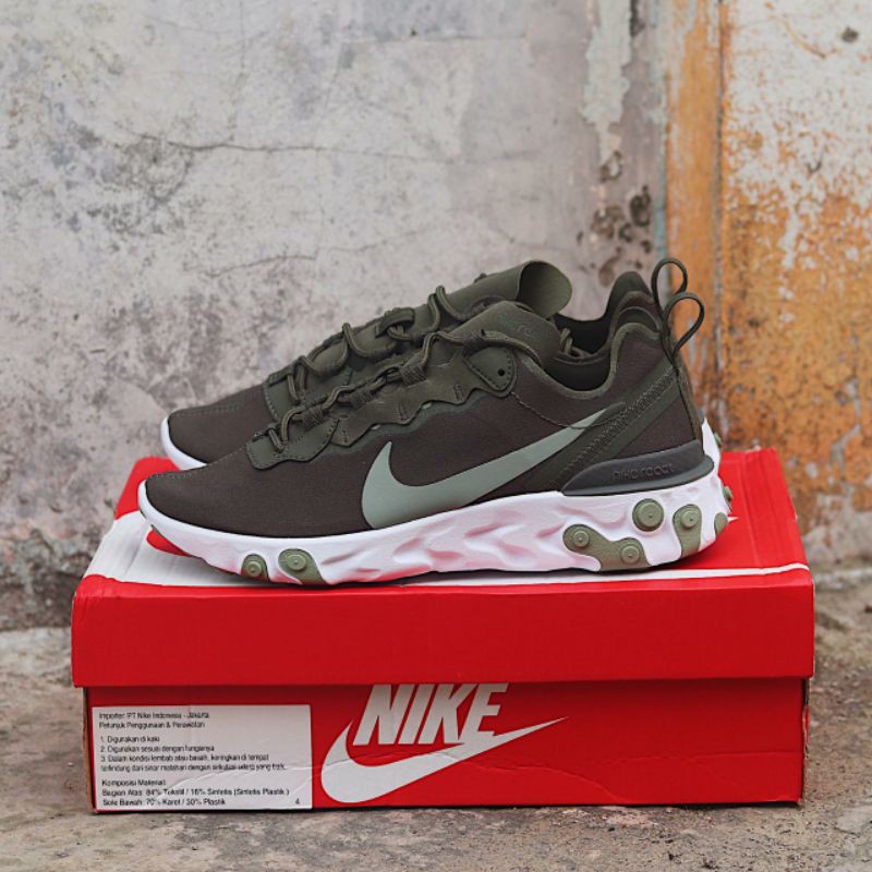 nike grey react element 55 trainers