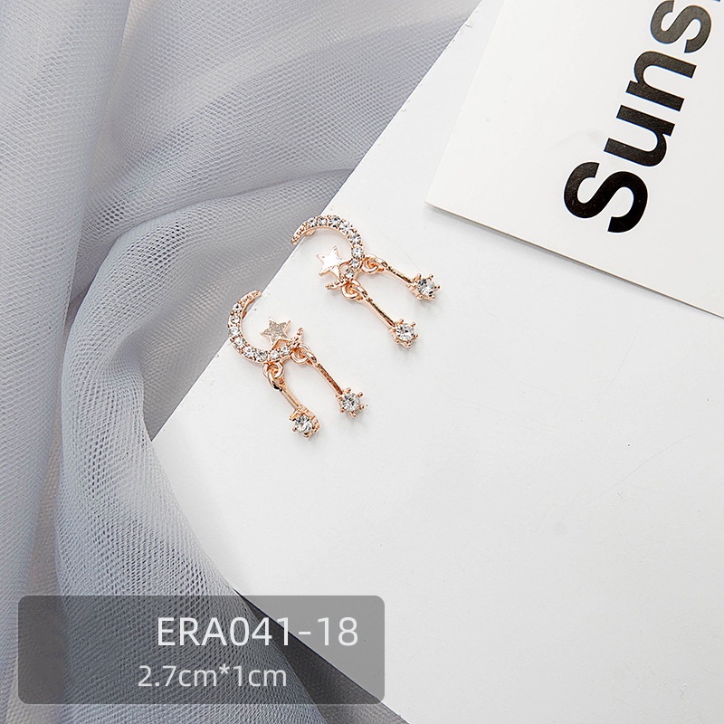 Candy Jewelry Fashion Geometric Drop Earrings Rhinestone Moon Star Heart Pearl Hoop Earring for Women Mermaid Tail Ear Studs Gold Color