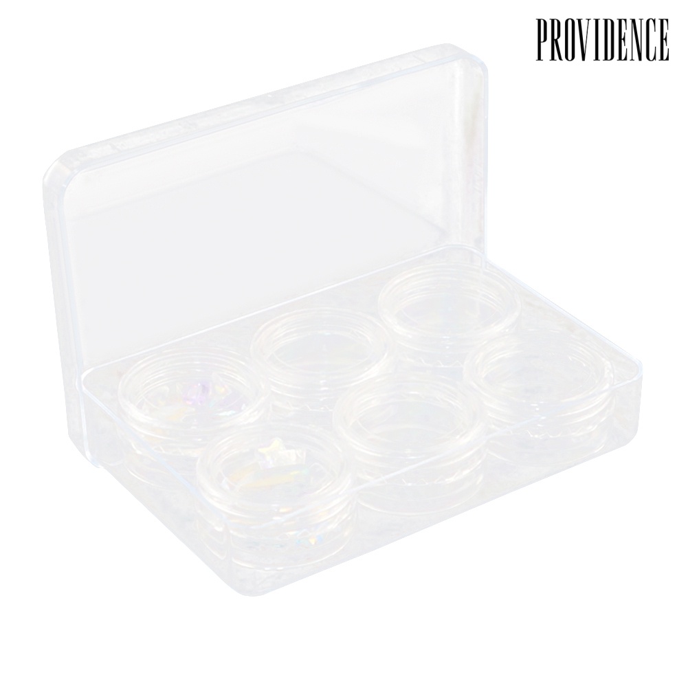 Providence Mini 6 Grid Nail Art Storage Box Rhinestones Jewelries Beads Case Container