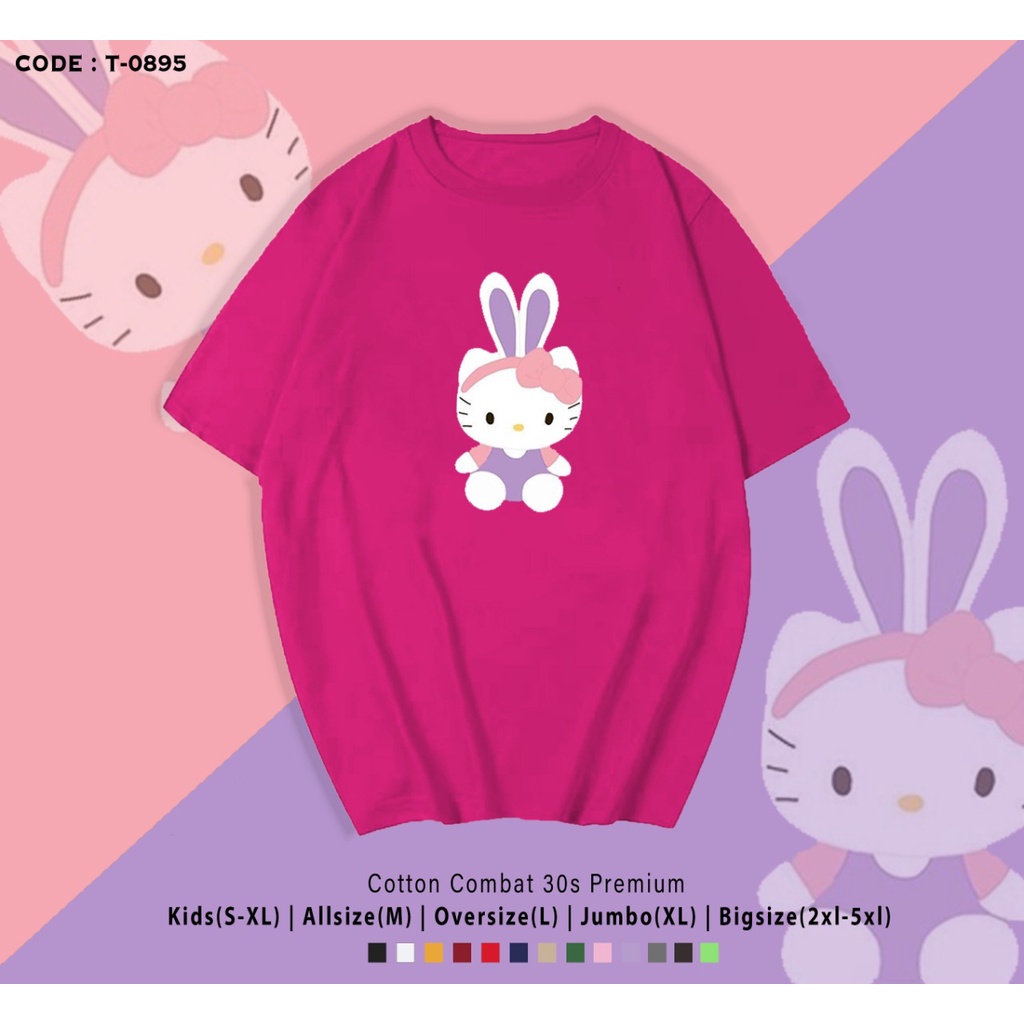 T-SHIRT / KAOS GAMBAR HELLO KITTY RABBIT / HAND SANITIZER HK COLLECTION BAHAN COMBED 30S / RESELLER WELCOME