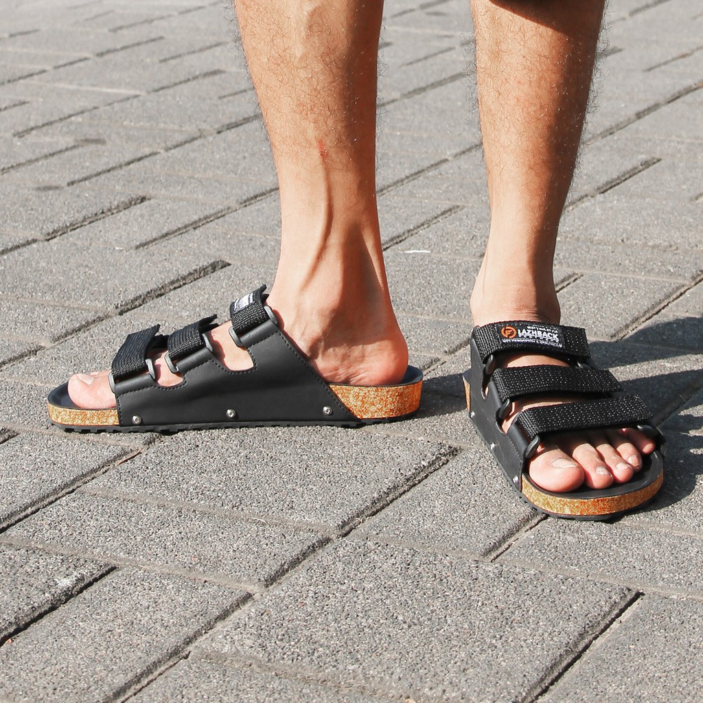 RIDE BLACK |ManNeedMe x FLAZHBACK| Sandal Pria Casual Sandal Slop Puyuh ORIGINAL
