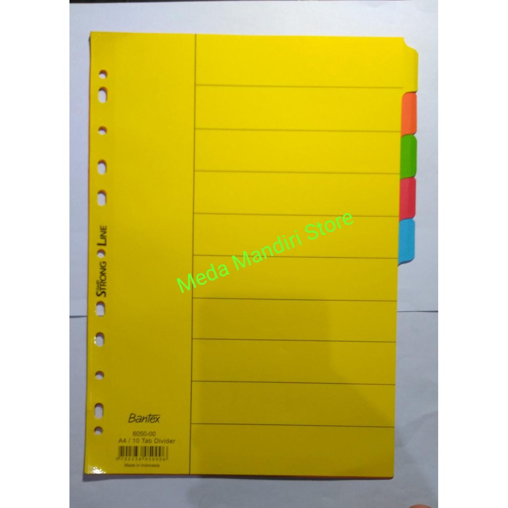 

Pembatas Binder Karton / Tab Divider Bantex A4 6050