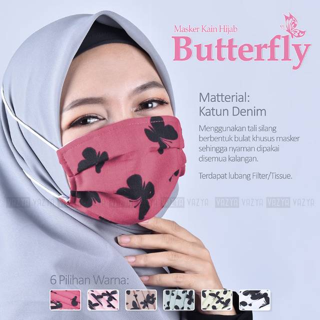 Masker Kain Butrerfly