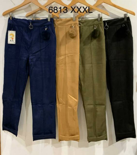 Celana wanita bahan suede import ukuran allsize fit 3xl Celana wanita bahan suede import ukuran allsize fit 3xl