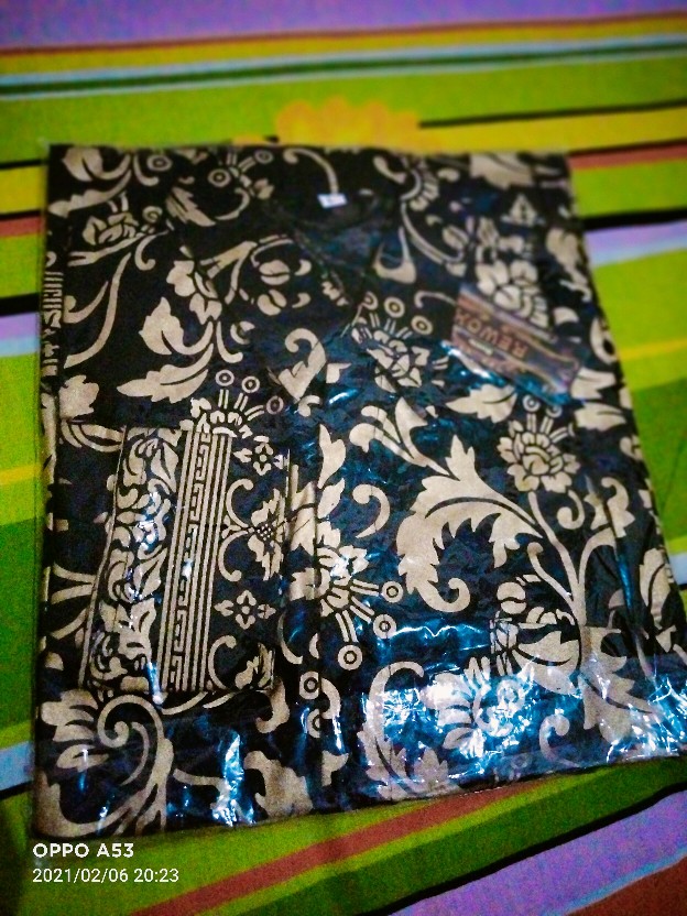 Kemeja Batik Lengan Panjang 021 Risna Batik Hrb026 Hem Batik Murah Seno Sogan Bakung Padi Manggar