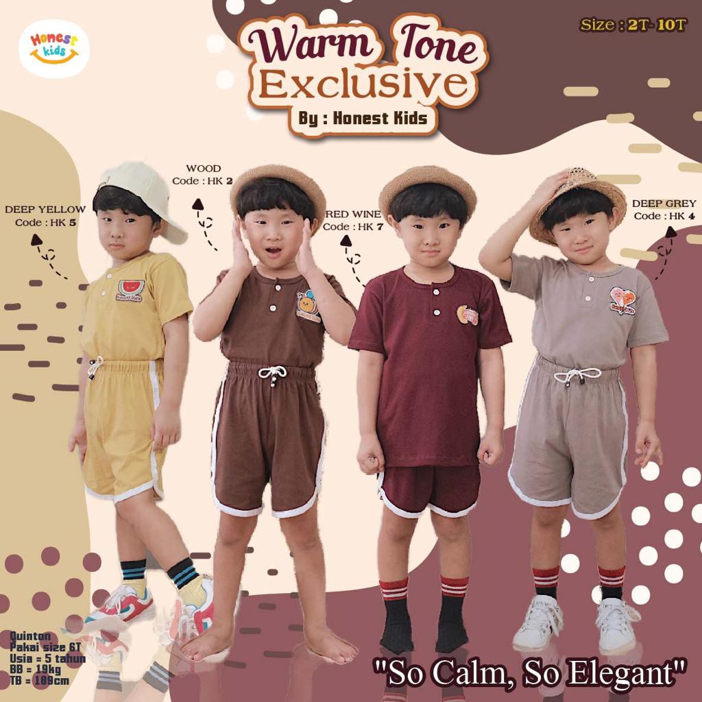 SETELAN ANAK UNISEX WARNA WARM TONE USIA 2-10 TAHUN