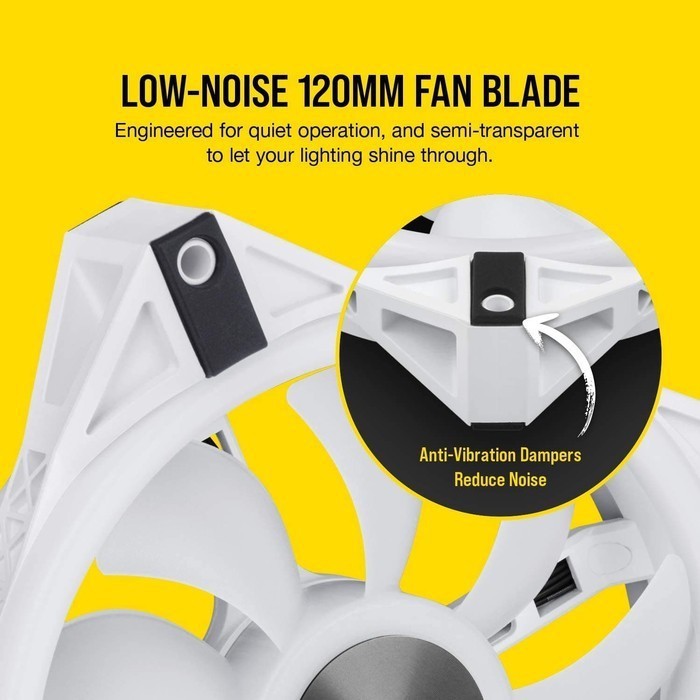 Corsair iCUE QL120 RGB 120mm PWM Single Fan BLACK atau WHITE