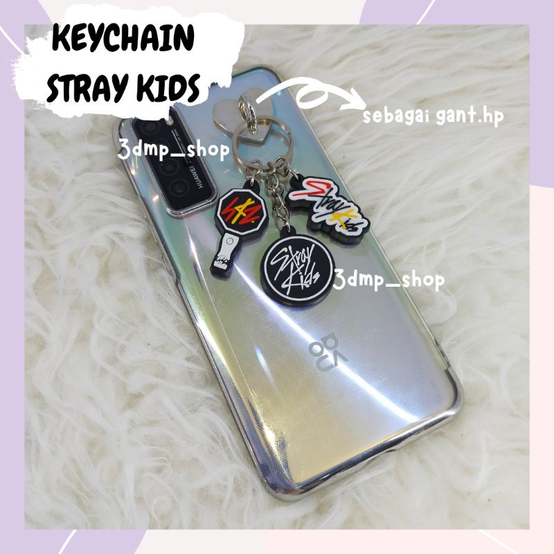 Gantungan kunci ganci keychain ikon blackpink straykids kpop 3bandul karet stray kids holder hook buckle strap hp