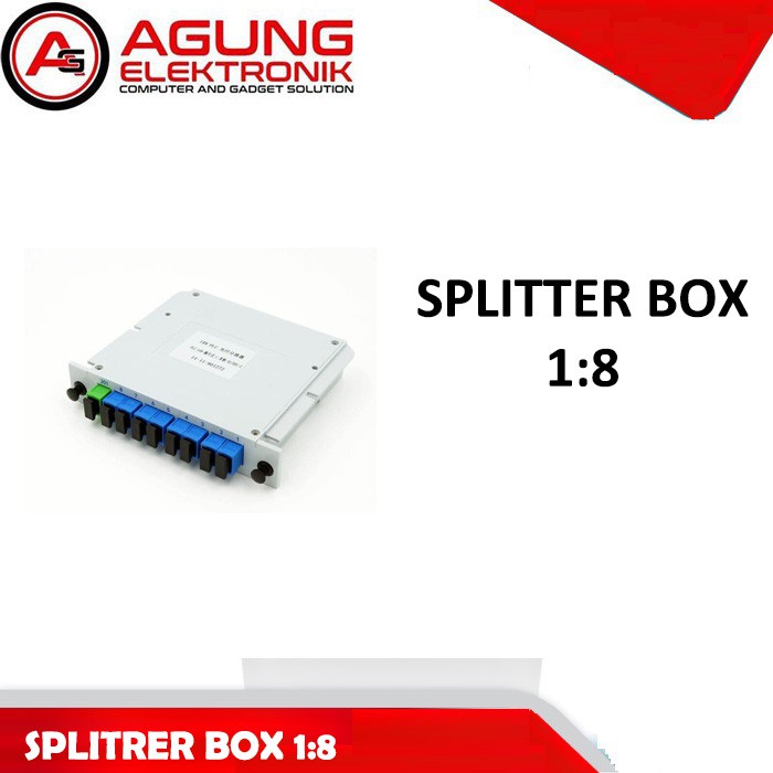 SPLITTER BOX 1:8 Passive Fiber Optik Splitter FO Full adaptor