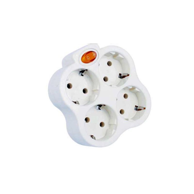 T multi isi 4 T listrik 4 in 1 steker T isi 4 stop kontak cabang 4 VDR T/ colokan kabel listrik