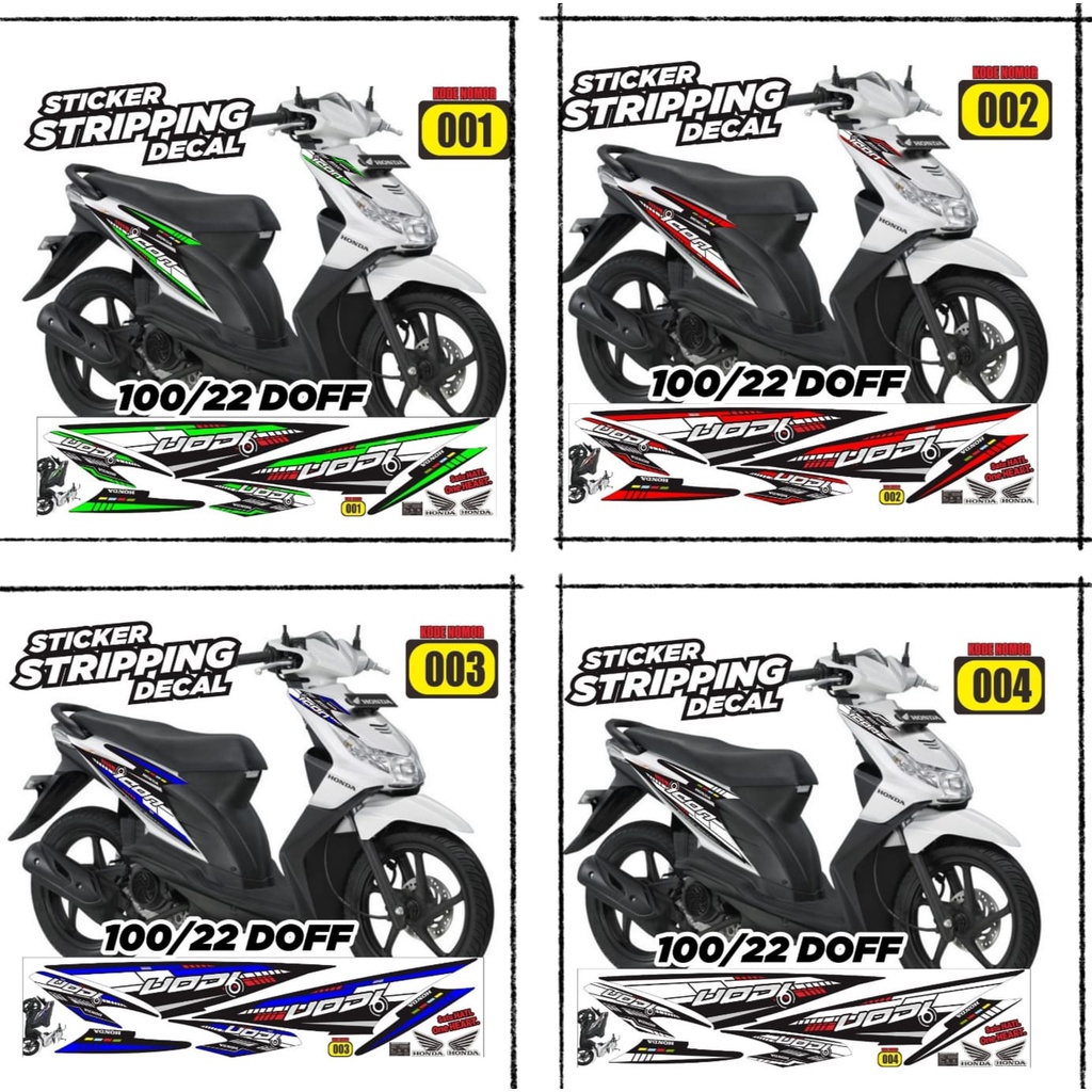 Sticker Striping Honda Beat Karbu Variasi DOFF Semua Ready Packing Aman