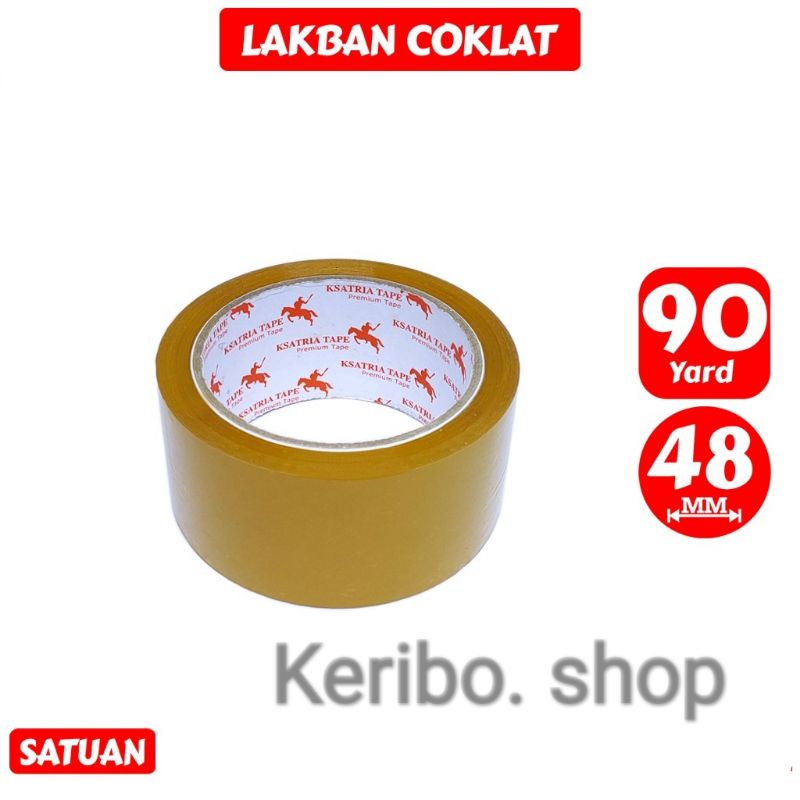 

Lakban tape Ksatria coklat 90 yard