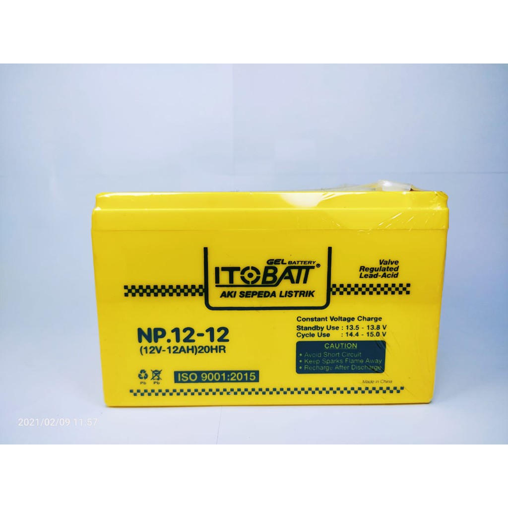aki sepeda listrik itobatt np 12 12ah selis butterfly dll