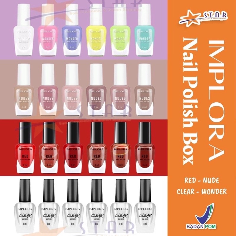 (PER BOX) Kutek implora nail polish - cat kuku murah