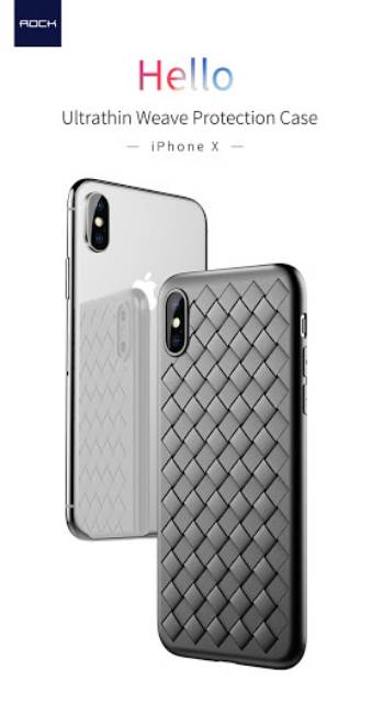 Rock BV Weaving Iphone X XS 5.8 inch anyaman soft case casing cover