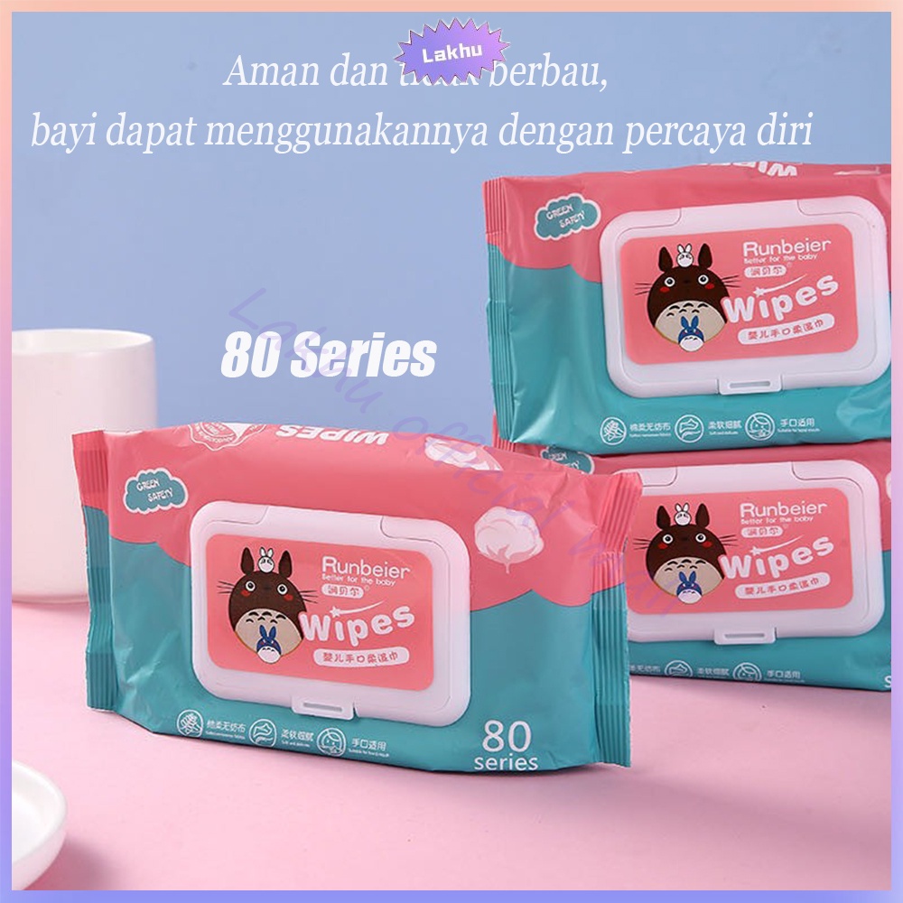 Lakhu 80S tisu basah bayi/ baby wipes untuk mulut non alkohol