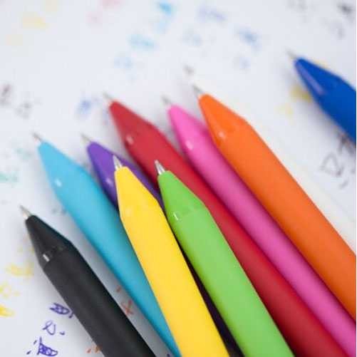 Pulpen Pen Pena Bolpoin Gel Colorful Ink 0.5mm 10Pcs Alat Tulis Kantor