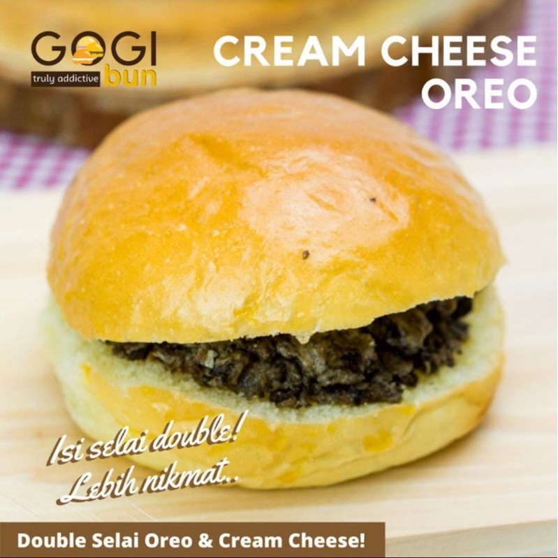 

Roti PANGGANG CREAM CHEESE OREO Burger Bun Premium Keju Krim