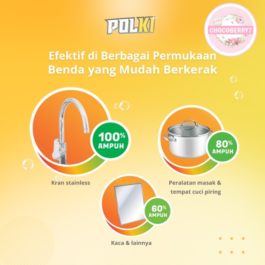 POLKI Pembersih Kerak Serbaguna 100 ml Kaca Panci Stainless Steel