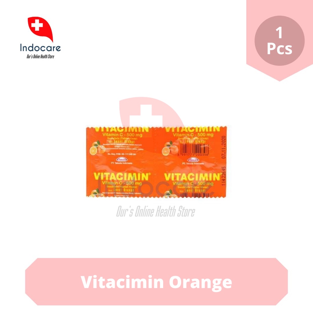 

Vitacimin Vitamin C 500mg Orange Isi 2 Tablet/Strip