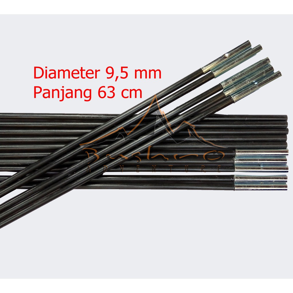 Frame Tenda Camping Fiber glass Ukuran Besar Diameter 9.5mm Panjang 63cm