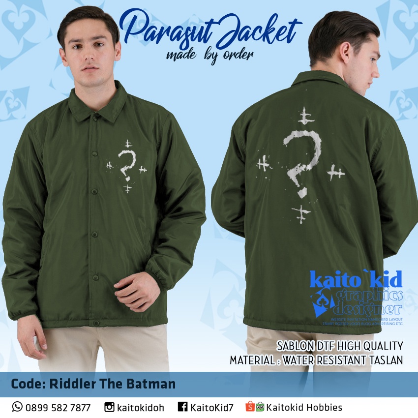 Jaket RIDDLER THE BATMAN 2022 Model Coach Jacket water resistant