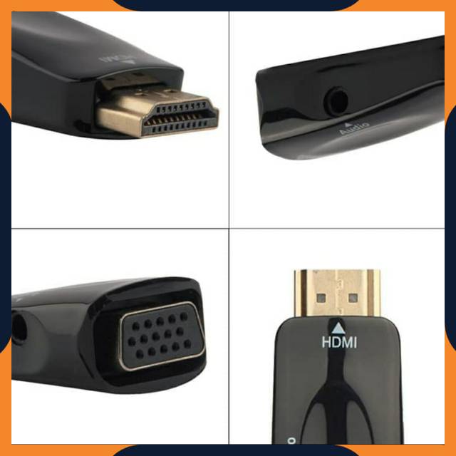 [COD] ADAPTER CONVERTER KONVERTER KONEKTOR HDMI MALE TO VGA FEMALE + KABEL AUDIO / DARI LAPTOP KE MONITOR PROYEKTOR