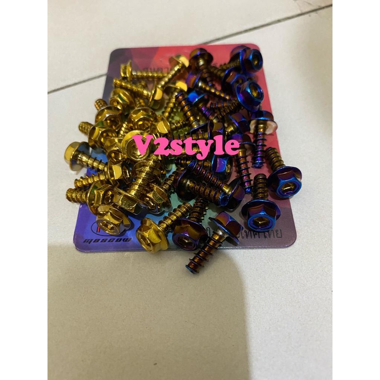 BAUT PROBOLT BODY YAMAHA M5X15 20 BIJI GOLD TWOTONE STAINLESS HEN9 THAILAND IMPORT NONFLOWER LEXI YZF AEROX FINO XEON VIXION MIO XRIDE NOUVO JUPITER XMAX SOUL MT25 NMAX BYSON R15 R3 QBIX GRAND MT 03 07 09 GT125 SPARK25 NVX Y15ZR ZJ6