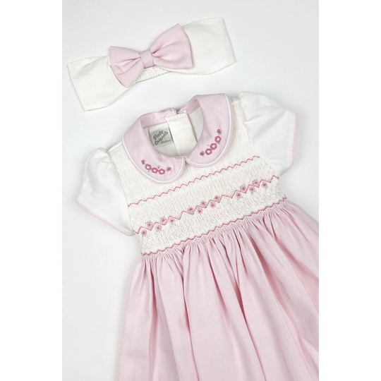 pretty originals "Camila" Pink Smocked Dress Set