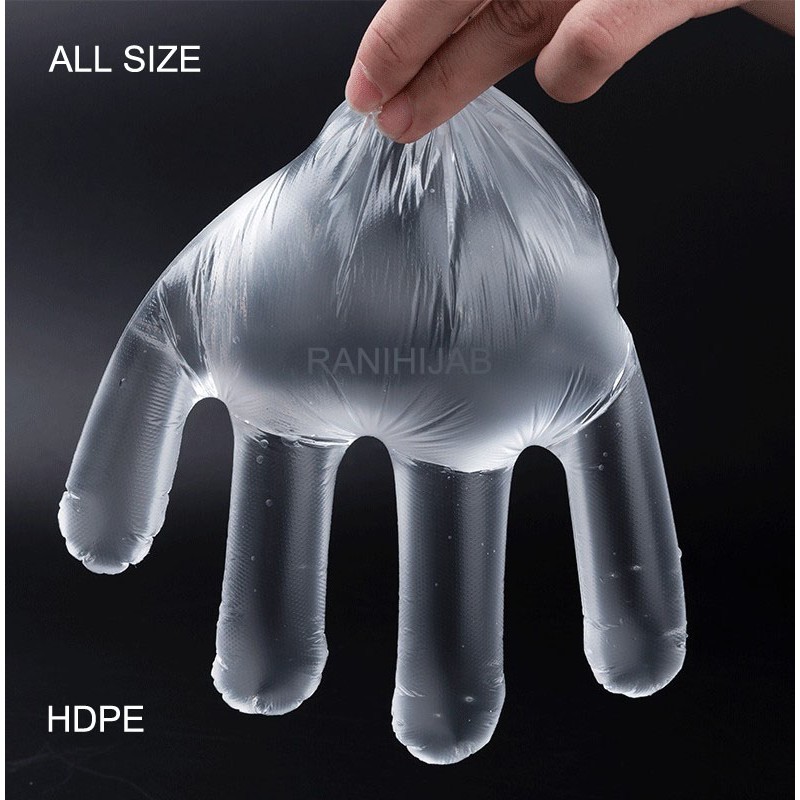 Hand gloves / Handgloves sarung tangan PLASTIK anti virus bukan karet atau latex