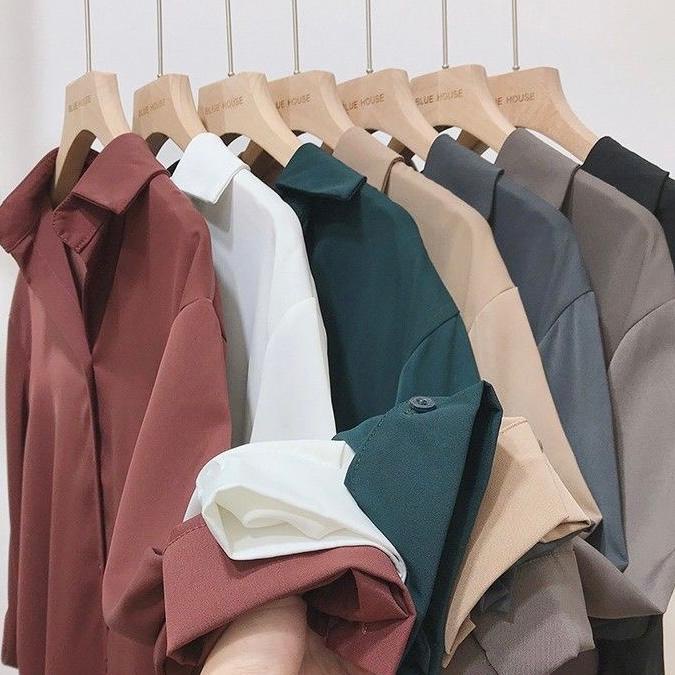 Kemeja Cewek Kekinian Style Korean Bahan Katun Toyobo Super Lembut dan Adem